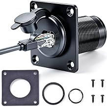 Aluminum RJ45 Pass Through Socket for Starlink Gen3 IP68 Waterproof Bulkhead