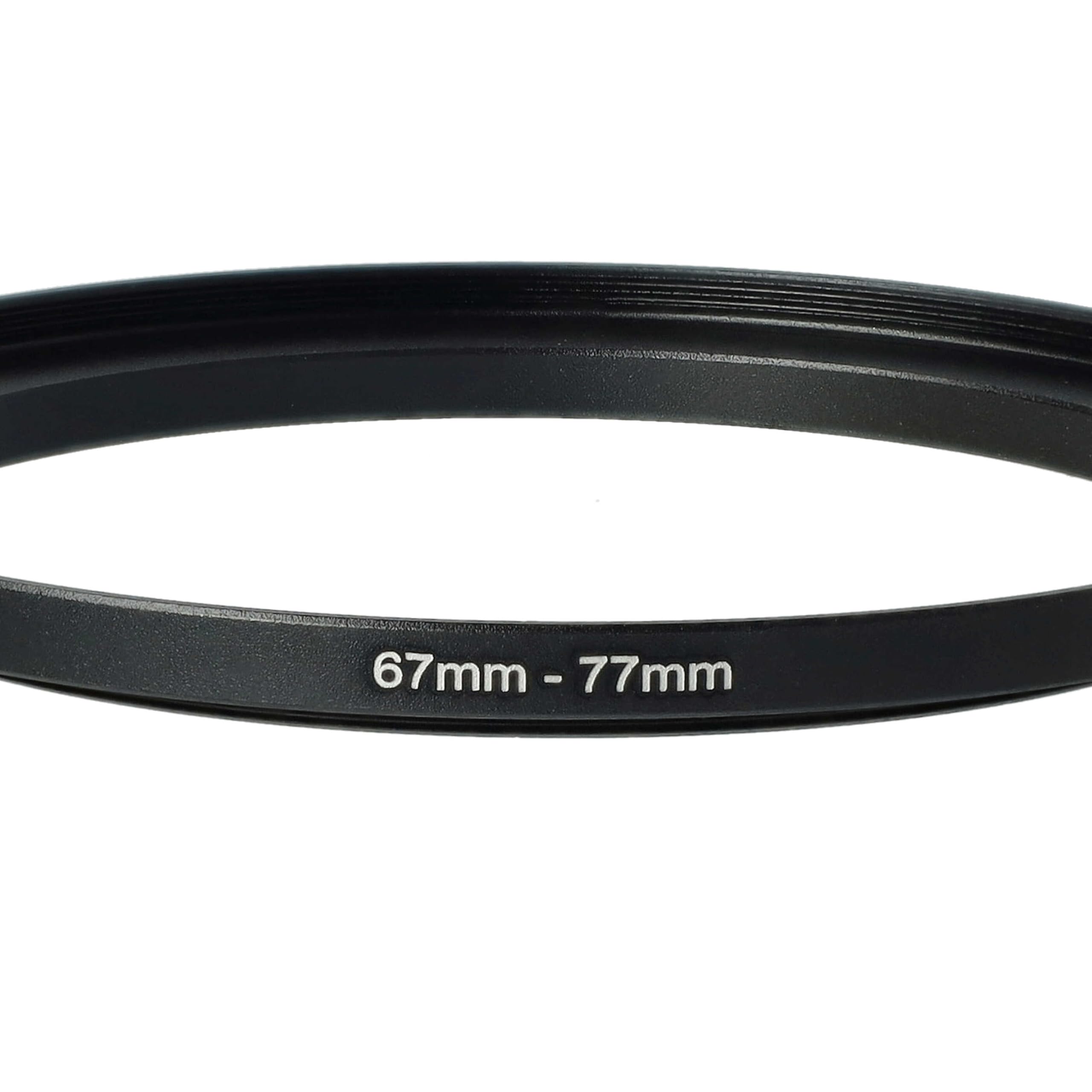 vhbw Adapter Step-Up Ring od 67 mm do 77 mm do obiektywu aparatu - adapter filtra, metal, czarny