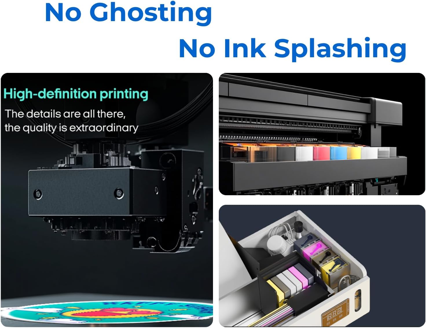 PUNEHOD A3 DTF Printer L1800 with Roll Feeder, Direct to Film Transfer Printing Machine with White Ink Circulation System, DIY Printing for Dark and Light Clothing(A3 L1800 Printer+Oven)