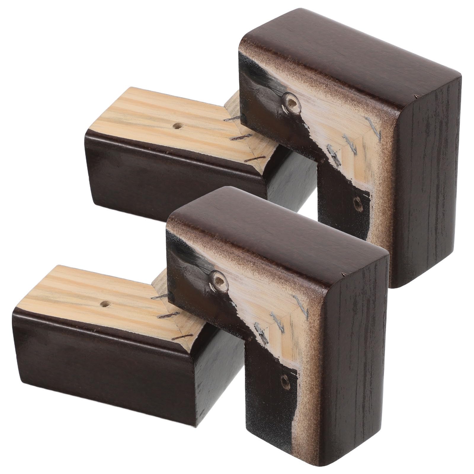 Pieds de meuble en bois massif structure tenon mortaise japonerie lot de 4