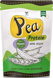 Plant Based - 100% Pure Organic Hydrolyzed Pea Protein Powder - Canada Grown Yellow Pea, Vegan Natural Unflavored, Dairy Free, Gluten Free, Soy Free, Sugar Free, Non-GMO with BCAA 2.62lb