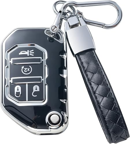 Miniatura 7 de Compatible con funda para llavero Jeep con cordón de cuero, Gris