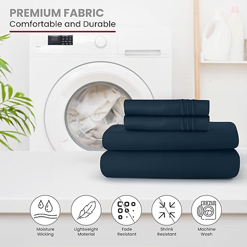 Miniatura 8 de LUX Décor - Juego de sábanas de microfibra ultrasuave de 6 piezas con sábana encimera, sábana bajera y fundas de almohada de 16 pulgadas de