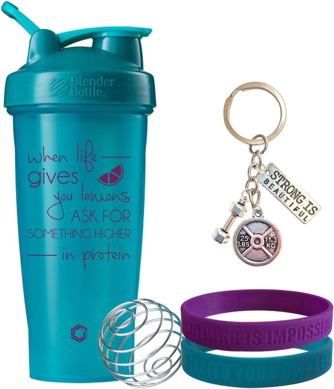 When Life Gives You Lemons on BlenderBottle Brand Classic Shaker Bottle, 28 Ounce Capacity, Includes BlenderBall Whisk, Dishwasher Safe