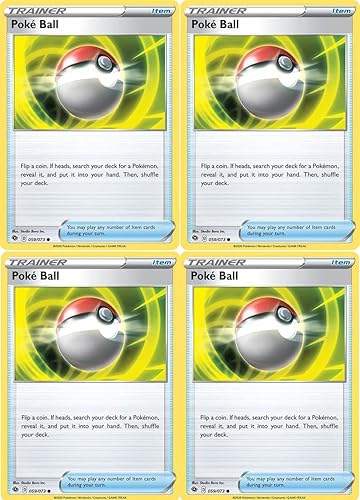 Poke Ball 059073 - Campeón de Campeón - Lote de cartas de entrenamiento Pokemon - Juego de juegos x4