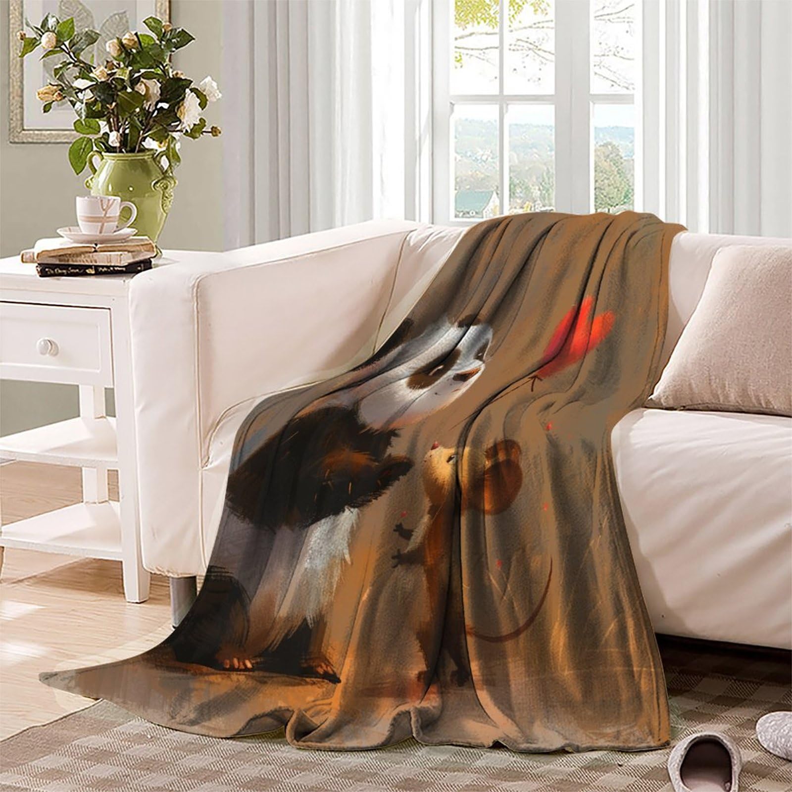 Coperta morbida in pile di flanella, con panda, regalo di compleanno per amici, famiglia, regalo di Natale per amici e partner, coperta natalizia per divano e letto, 200 x 230 cm