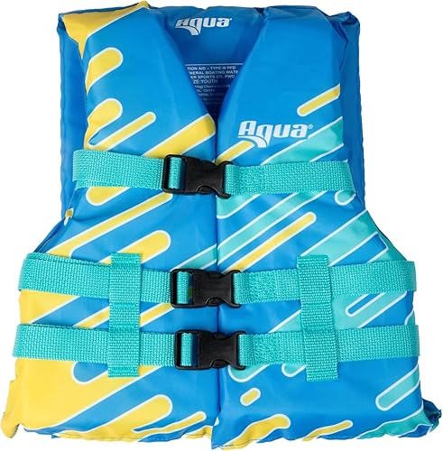 Oceans 7 US Coast Guard - Chaleco salvavidas para niños, aprobado por la Guardia Costera de EE. UU., 50-90 libras, dispositivo de flotación personal