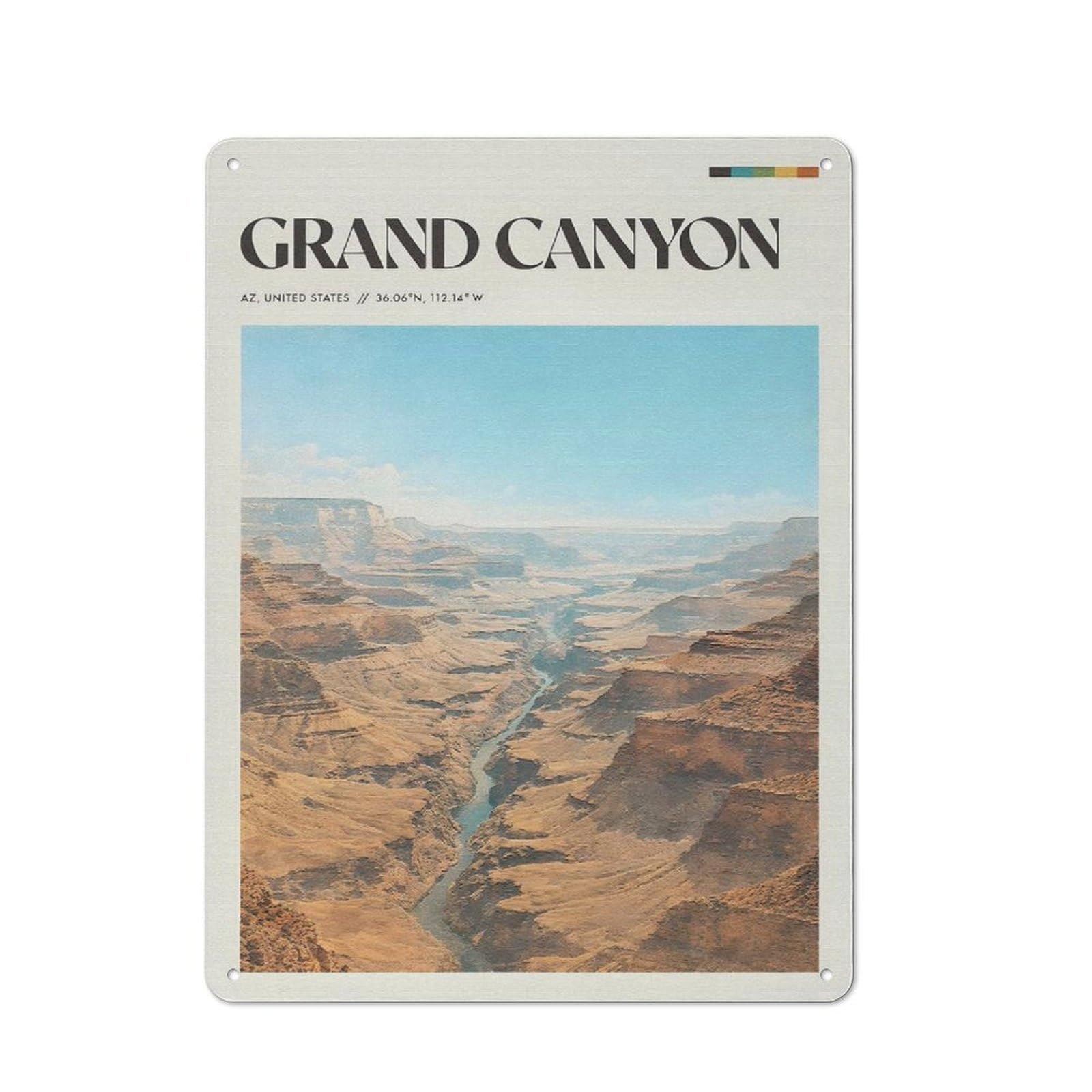 Junmoney Style-17 Friendly Cafe Metal Sign 40X30cm Featuring Grand Canyon National Park, Cafe Wall Decor For Tea Room, Shop Wall Or Breakfast Area