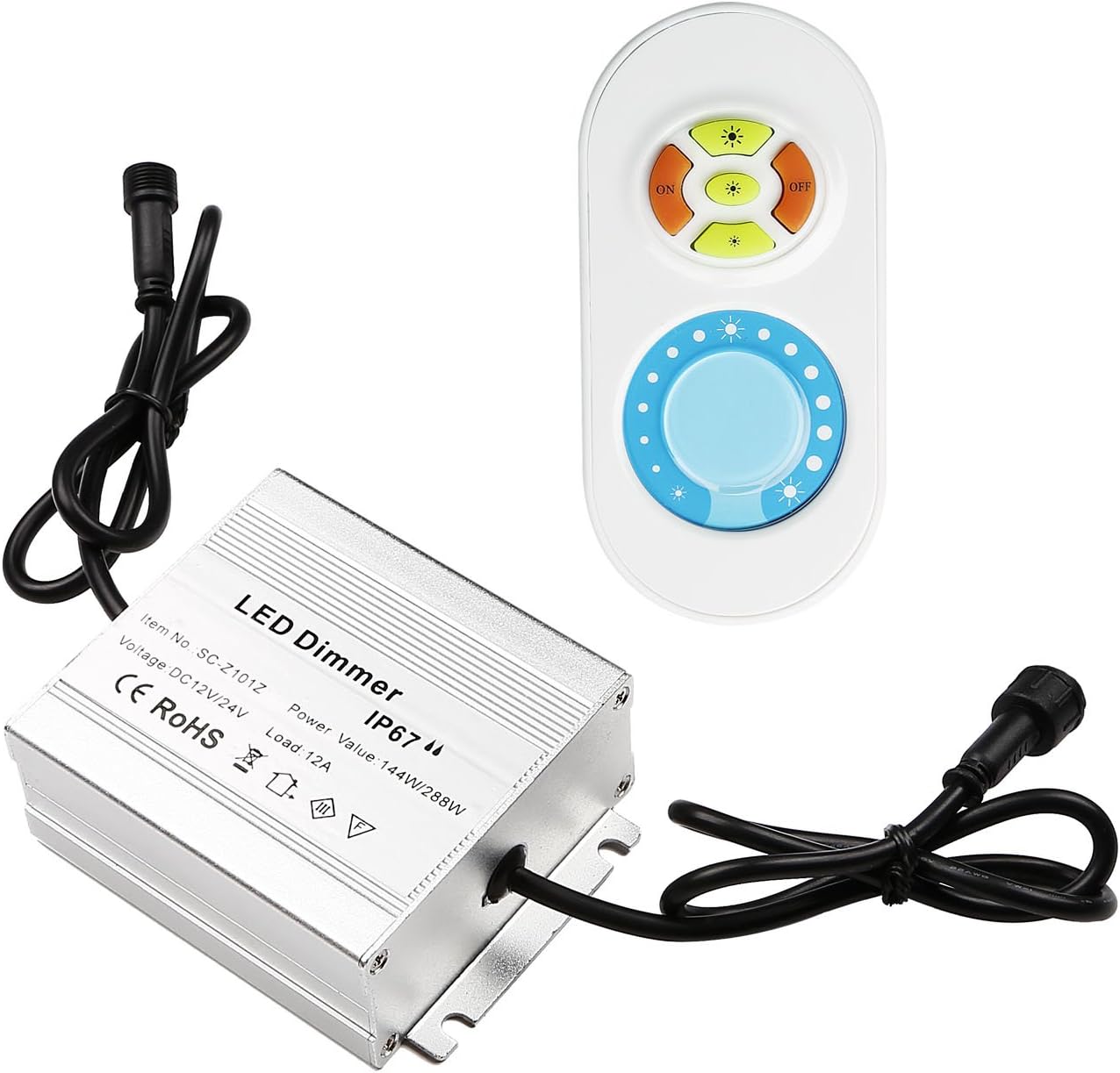 Z101C Aluminium DC 12V LED Light Dimmer Remote Controller with ON/Off Switch for QACA Single Color LED Deck Lights