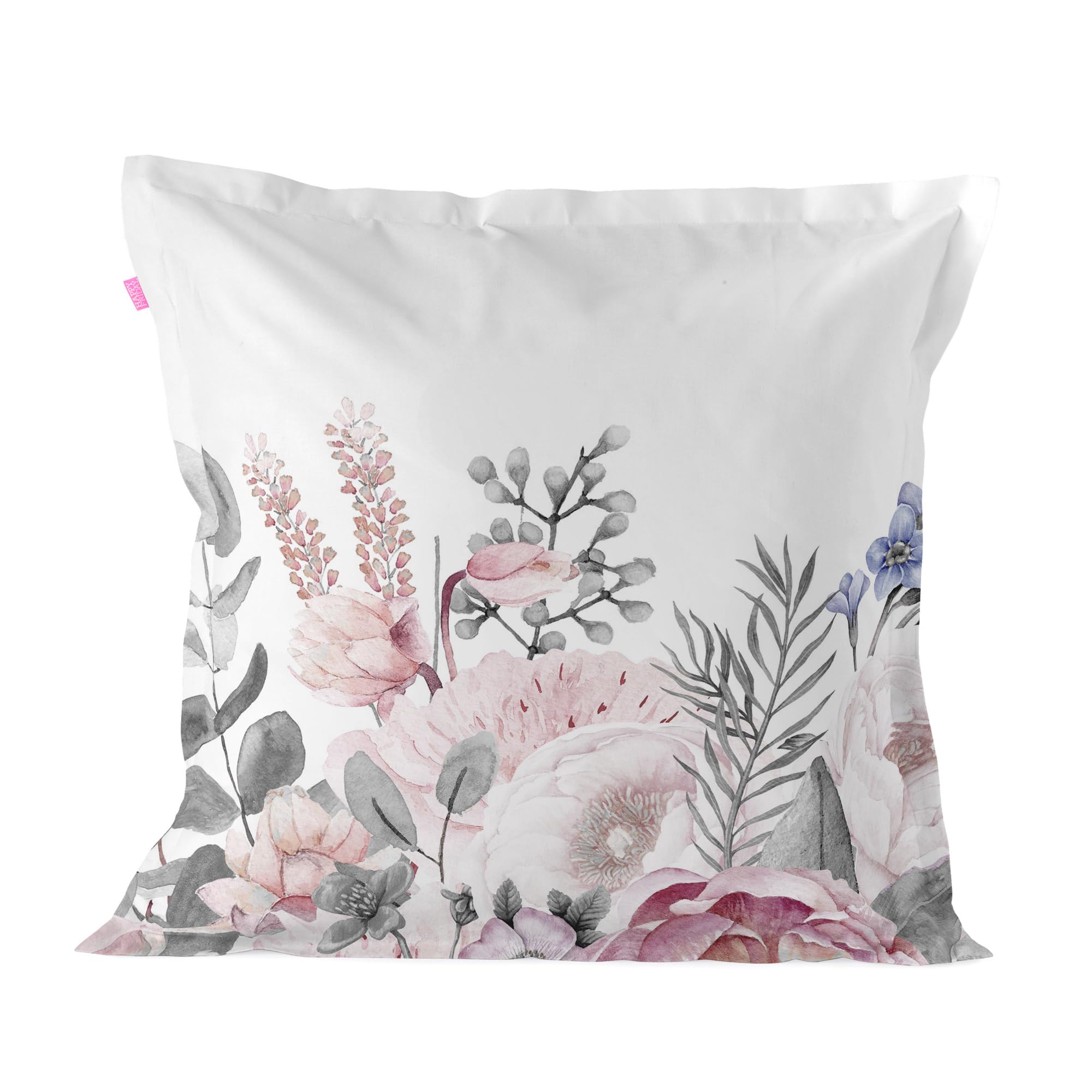 Taie oreiller Delicate bouquet 80x80 cm grand format carré AlexandraHouse