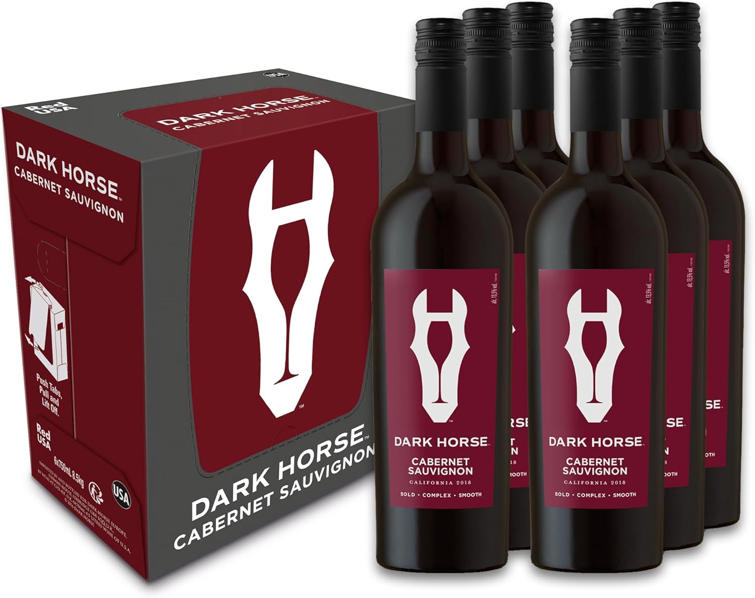 Dark Horse Sauvignon, Californian Red Wine, 6x750ml bottles