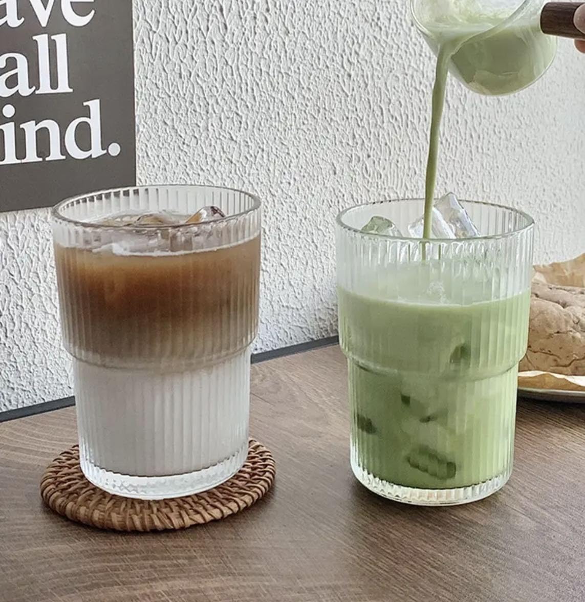 Fosoloni Glasbecher Set Mit Deckel & Strohhalm - 400ml Für Eiskaffee & Co.