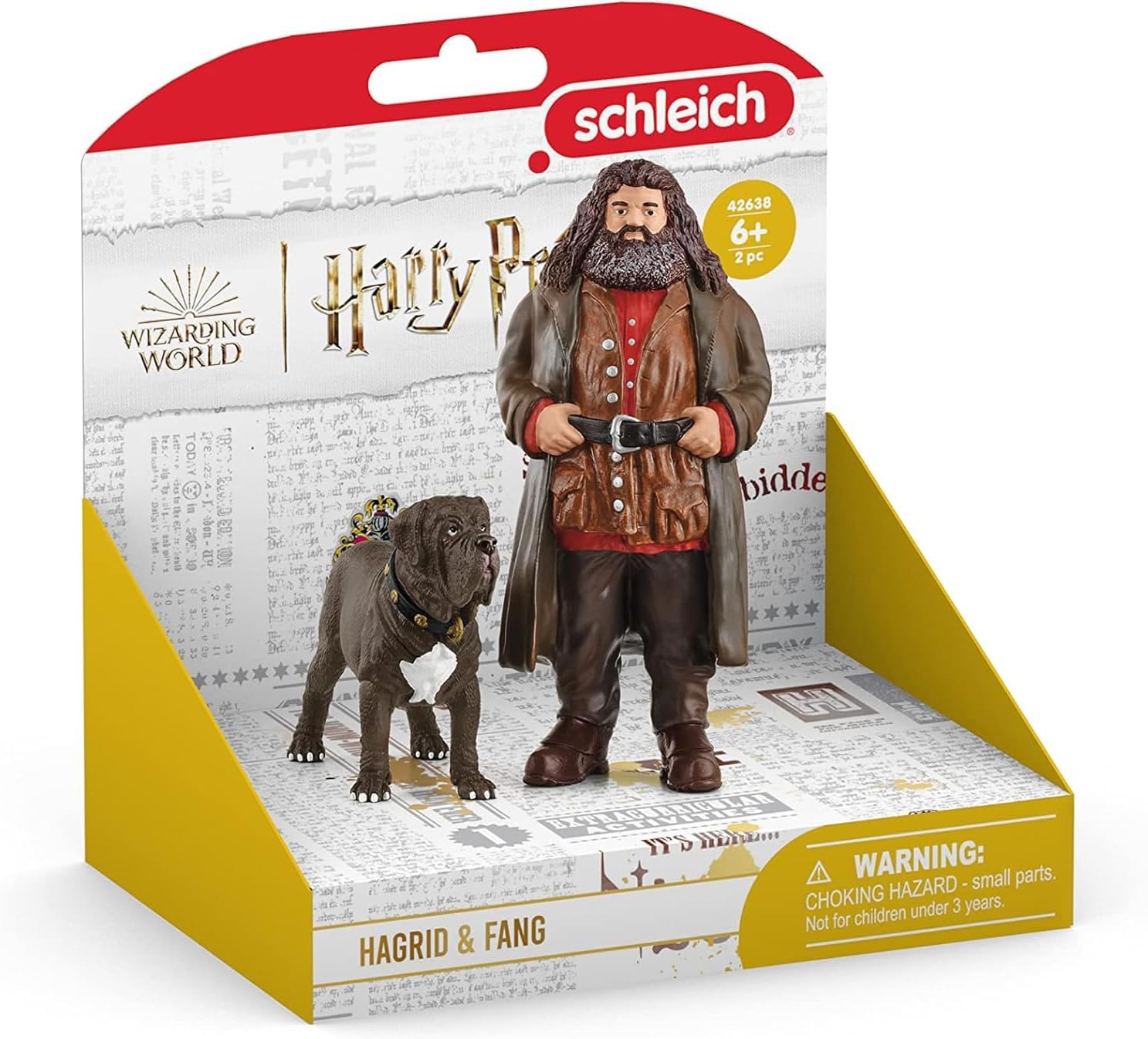 Schleich Harry Potter - Hagrid and Fang The Dog Figurines - 2 PC Harry Potter Set - Wizarding World Collectible Figures for Kids and Adults - Toys for Ages 6+ | 42638
