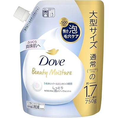 Dove(ダヴ) ビューティーモイスチャー しっとり 泡ボディーソープ(泡ボディウォッシュ) 詰め替え 大容量 750g フローラルソープの香り 保湿