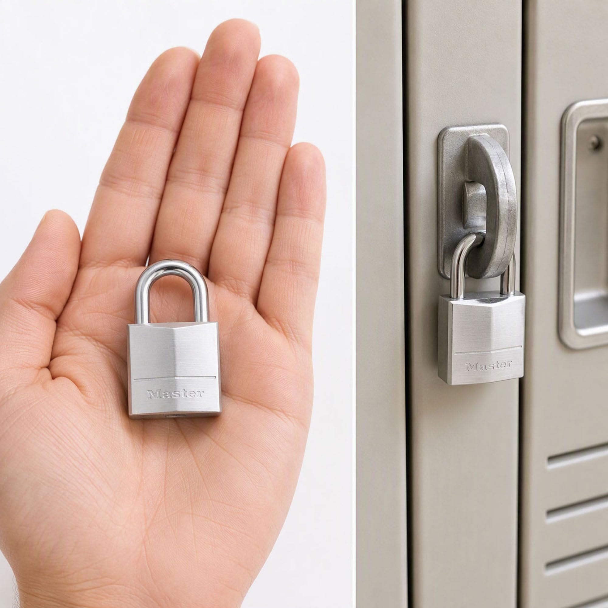 Master Lock 629EURQ Pack de 4 Petits Cadenas Marins avec Clés, Gris, 3,4 x 2 x 1 cm