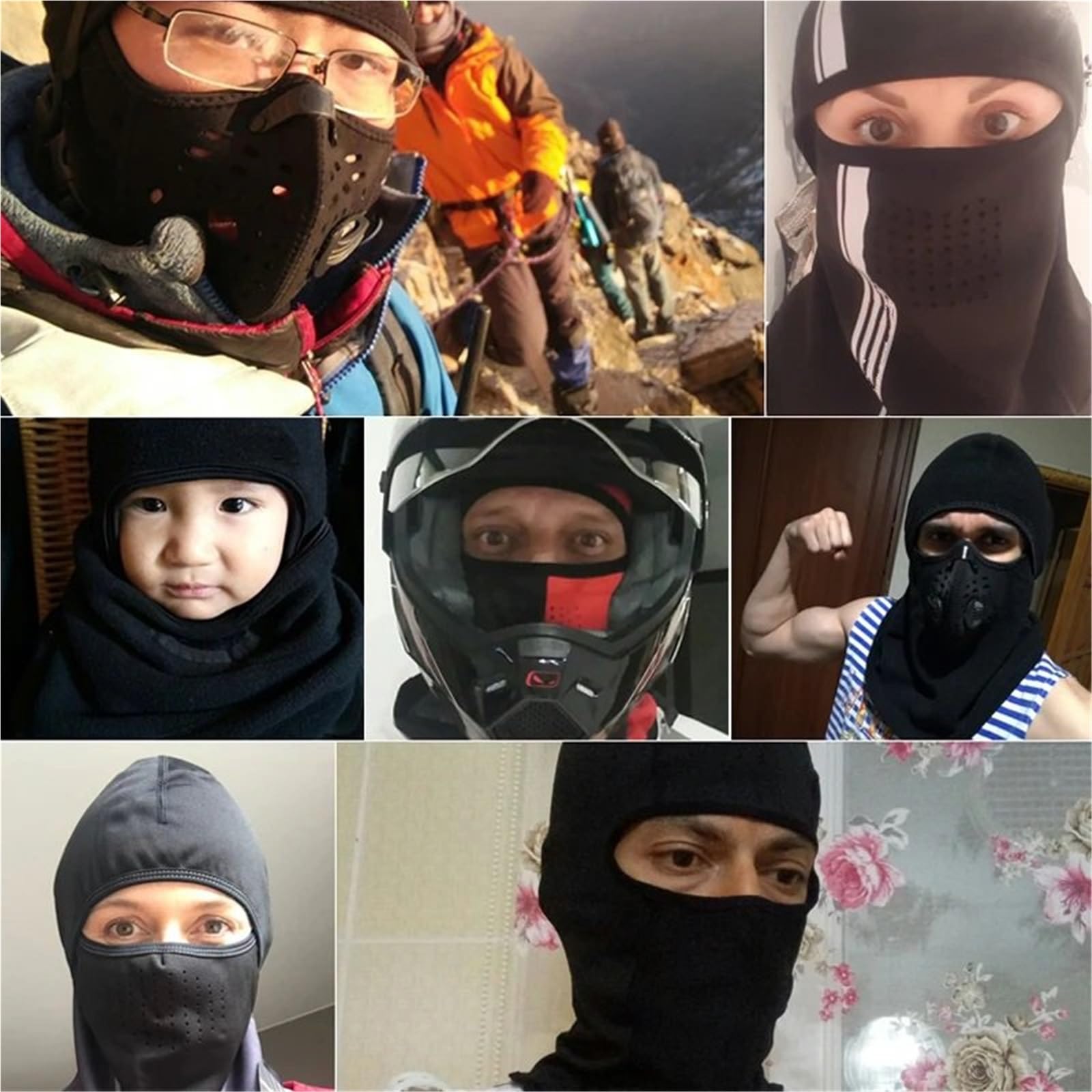 Passamontagna Maschera da Sci Invernale in Pile Termico Copertura Integrale Cappuccio da Snowboard Sciarpe Sport all'Aria Aperta Copricapo da Ciclismo Antivento Scaldacollo