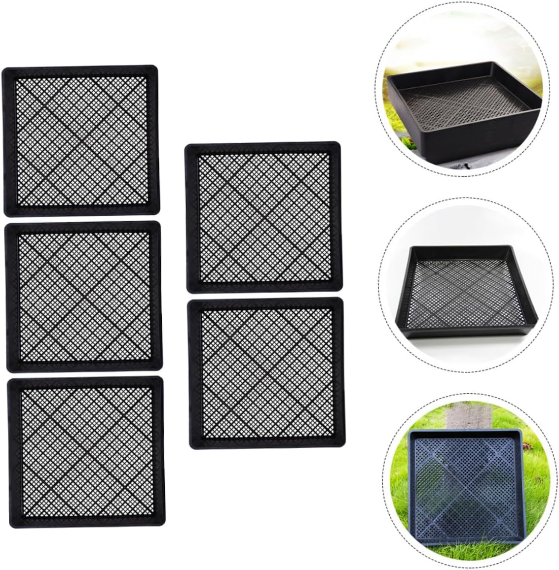 5Pcs Plant Germination Trays Reusable Seed Starter Trays for Gardening Black Durable Growing Containers for Vegetables Succulents