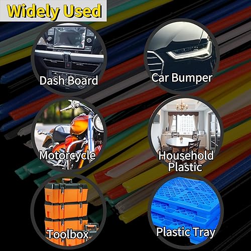 Miniatura 3 de 100 varillas de soldadura de plástico, 5 tipos de plástico de soldadura (PP PU ABS PE TPO) con caja de almacenamiento, para reparación de plástico,