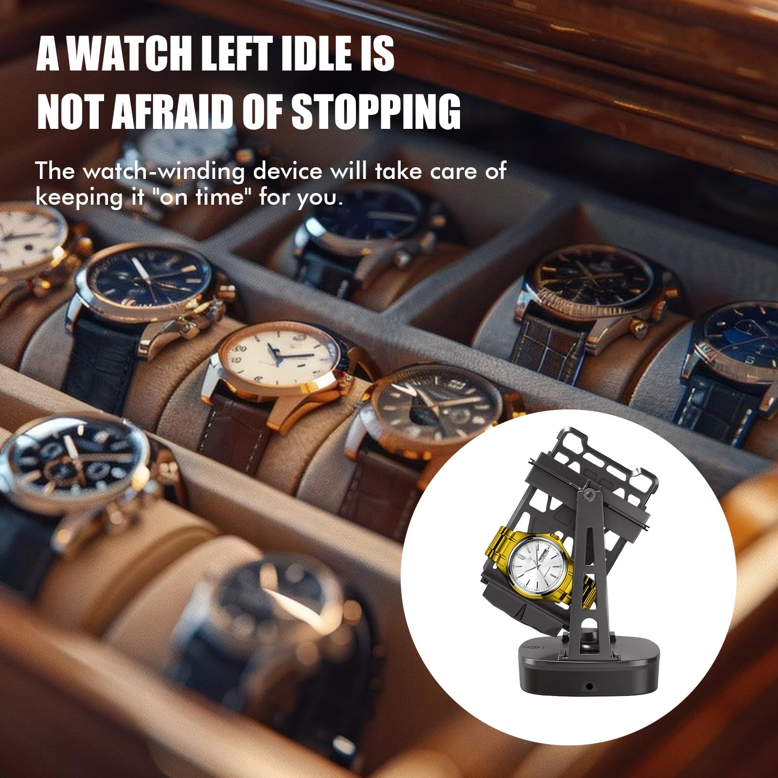 GBKDQQ Enrollador automático de relojes, rotador automático de relojes, enrollador automático para relojes automáticos, para reloj de pulsera y muñeca, para hombres y mujeres