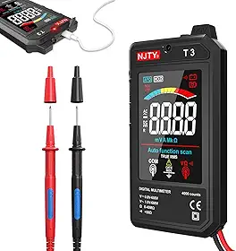 NJTY Multímetro Digital Inteligente T3, Voltímetro Recarregável Ultrafino Com Lcd Colorido De 3,2", Testador De 600 V Ca/Cc Com Seleção Automática De Faixa Para Detecção De Resistência, Tensão Não