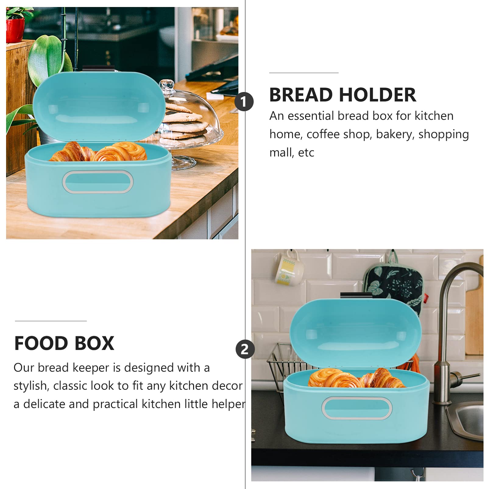Cabilock Caja De Pan De Metal Para Cocina Contenedor Doméstico Visible De Alimentos De Metal Para Almacenar Pan En El Hogar Cocina