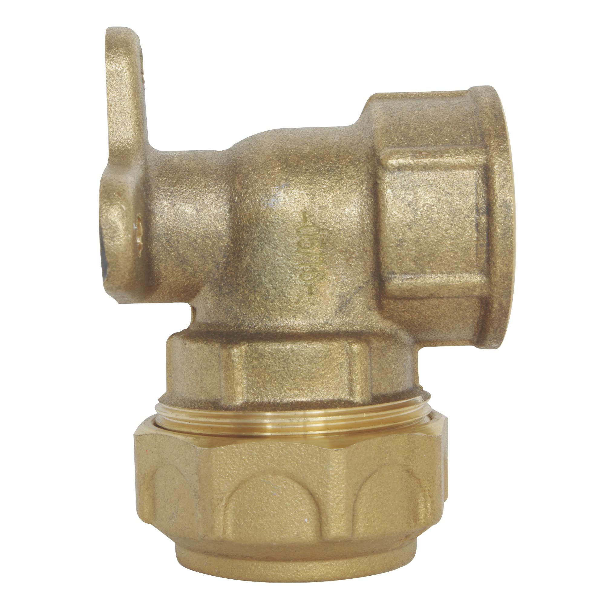 SOMATHERM FOR YOU - Mosiężna Złączka Kątowa F3/4 Do Montażu Na Ścianie Do Rury Pe Ø25 Mm - Dokręcanie Zewnętrzne - Optymalne Uszczelnienie - Ciśnienie 20 Bar - Temperatura Od +5°C Do +80°C - Norma Acs