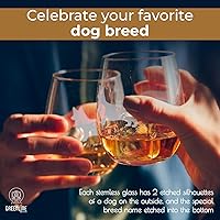 Vista 2 de Copas de vino sin tallo de Corgi (juego de 2) Regalo único para amantes de perros Grabadas a mano con el nombre de la raza en la parte inferior