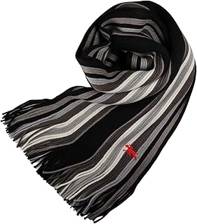 [POLO CHAMPS] ブランド マフラー ポロ チャンプス カジュアル ラッセルマフラー 無地 ワンポイント 全長 約160m + フサ 約9cm 男女兼用 ユニセックス PCM-003