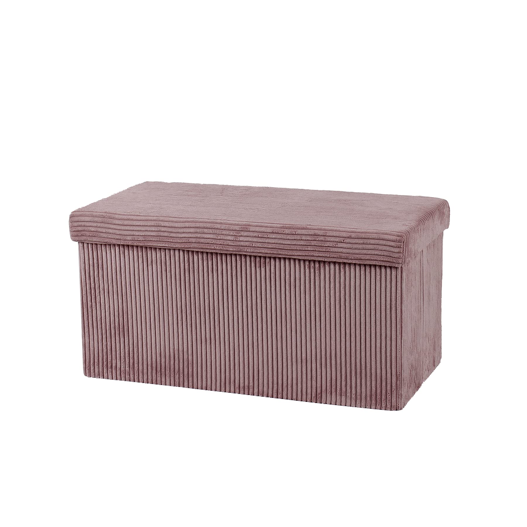 Ottomane Rangement Velours Rose 100cm - Pliable, 300kg Charge, 100L Capacité, Pour Salon Et Chambre