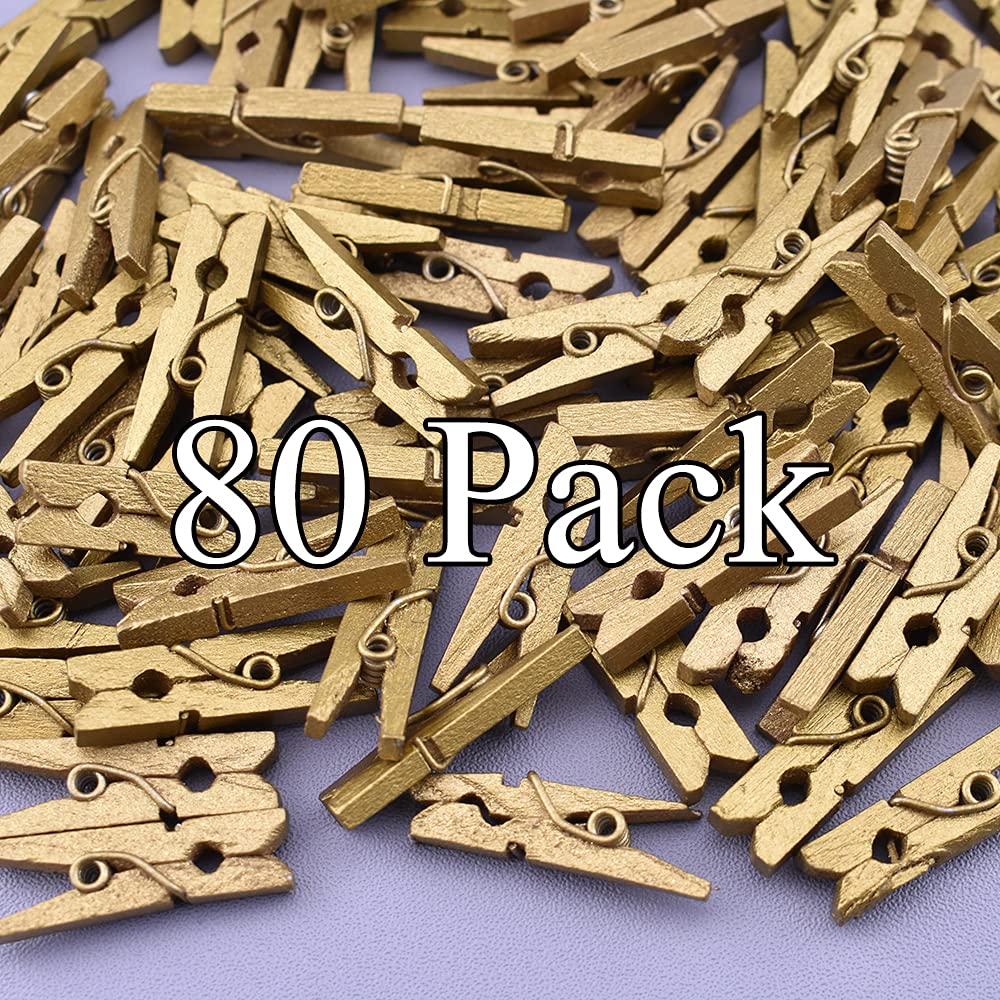Mini Pinces à Linge En Bois Doré - 30 Mm - Lot De 10 à 250 Pièces