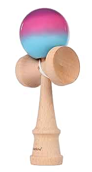 木製 けん玉 茶色と白のストライプ 木製 けん玉 茶色と白のストライプ 木製 けん玉 茶色と白の