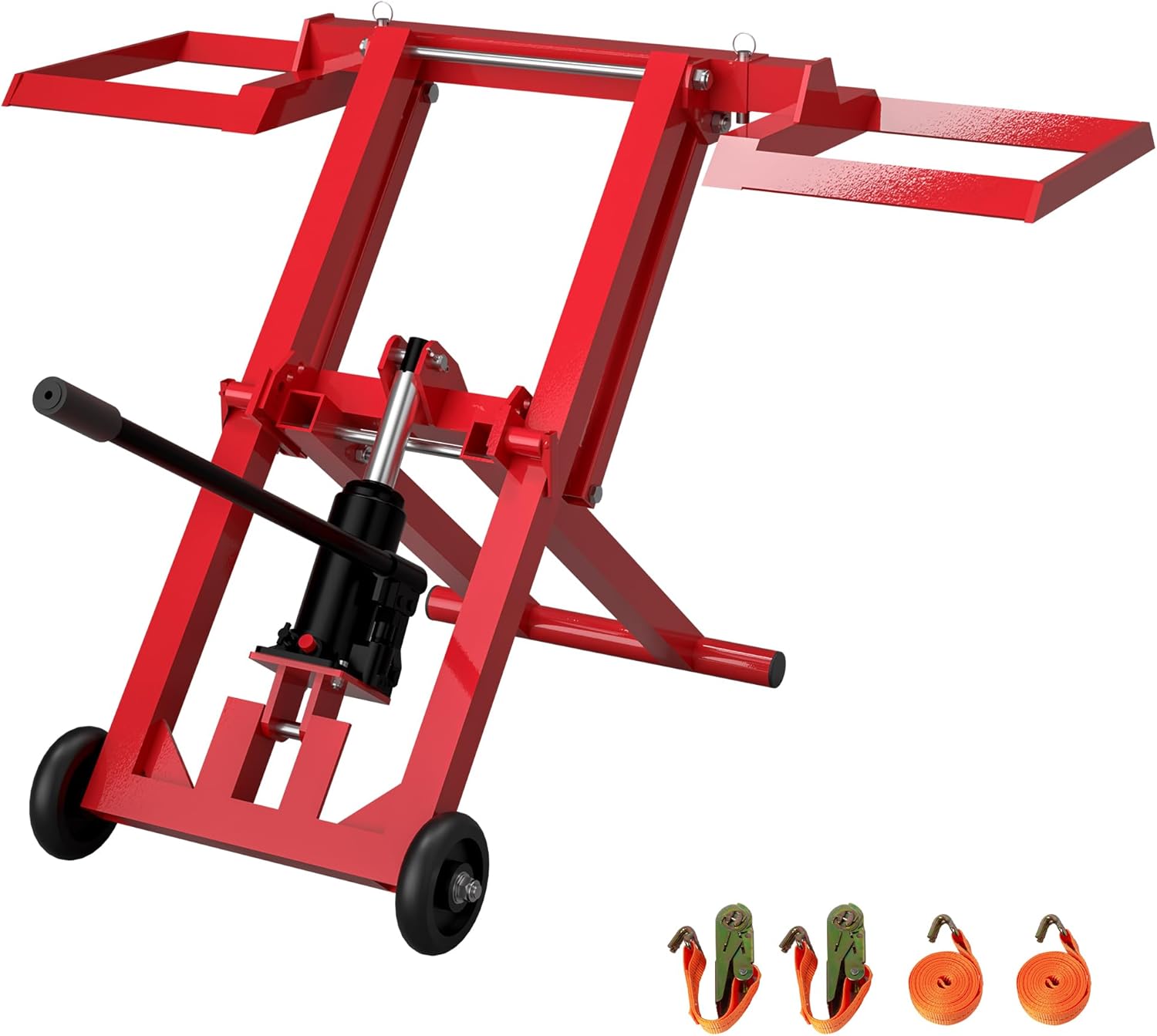 Lawn Mower Lift Jack,Sturdy Design, 500 lbs Capacity for Tractors and ATVs & GardenTractors Use for Mower Maintenance Or Repair,Red