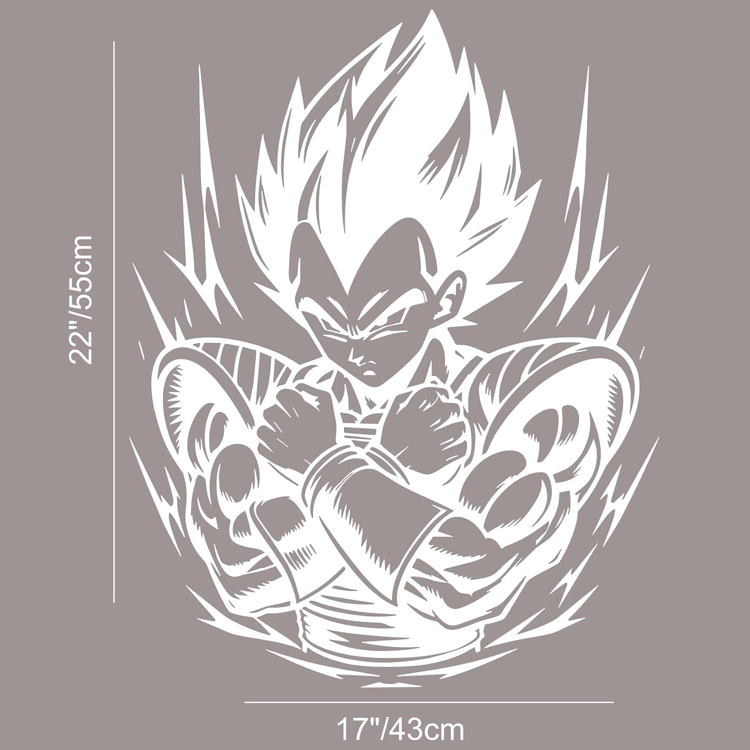 Vinyl Wall Art Decal - ''Saiy-ajin Japanese Anime DBZ''- 17'' x 22" - Wall Decal Sticker Vinyl Art Bedroom Living Room Decor Decoration Teen Quote Anime Retro Old School Controller Cool (White) image 2