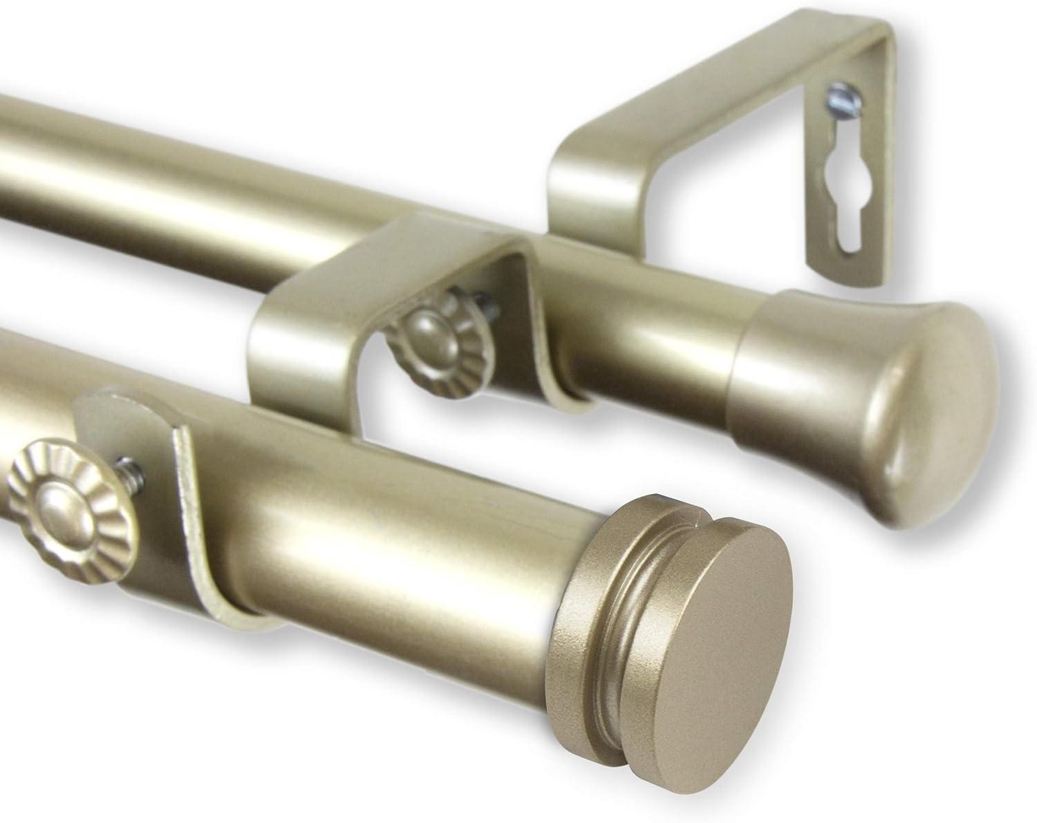Rodeo 1" Double Curtain Rod 28-48 inch - Gold