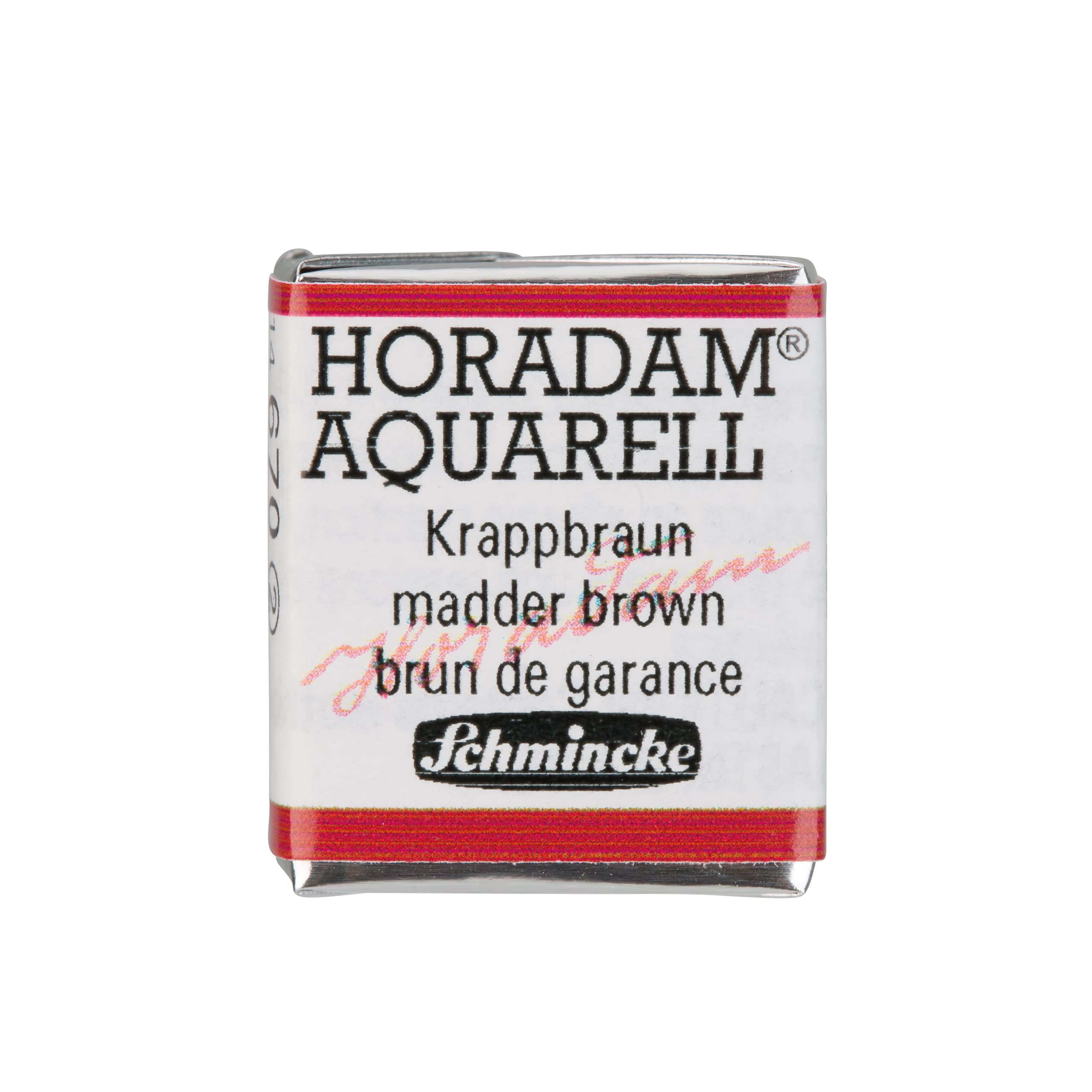Schmincke 670 Madder Brown - Horadam® Aquarell - Finest Artists' Watercolour Paints, 14 670 044, 1/2 Pan