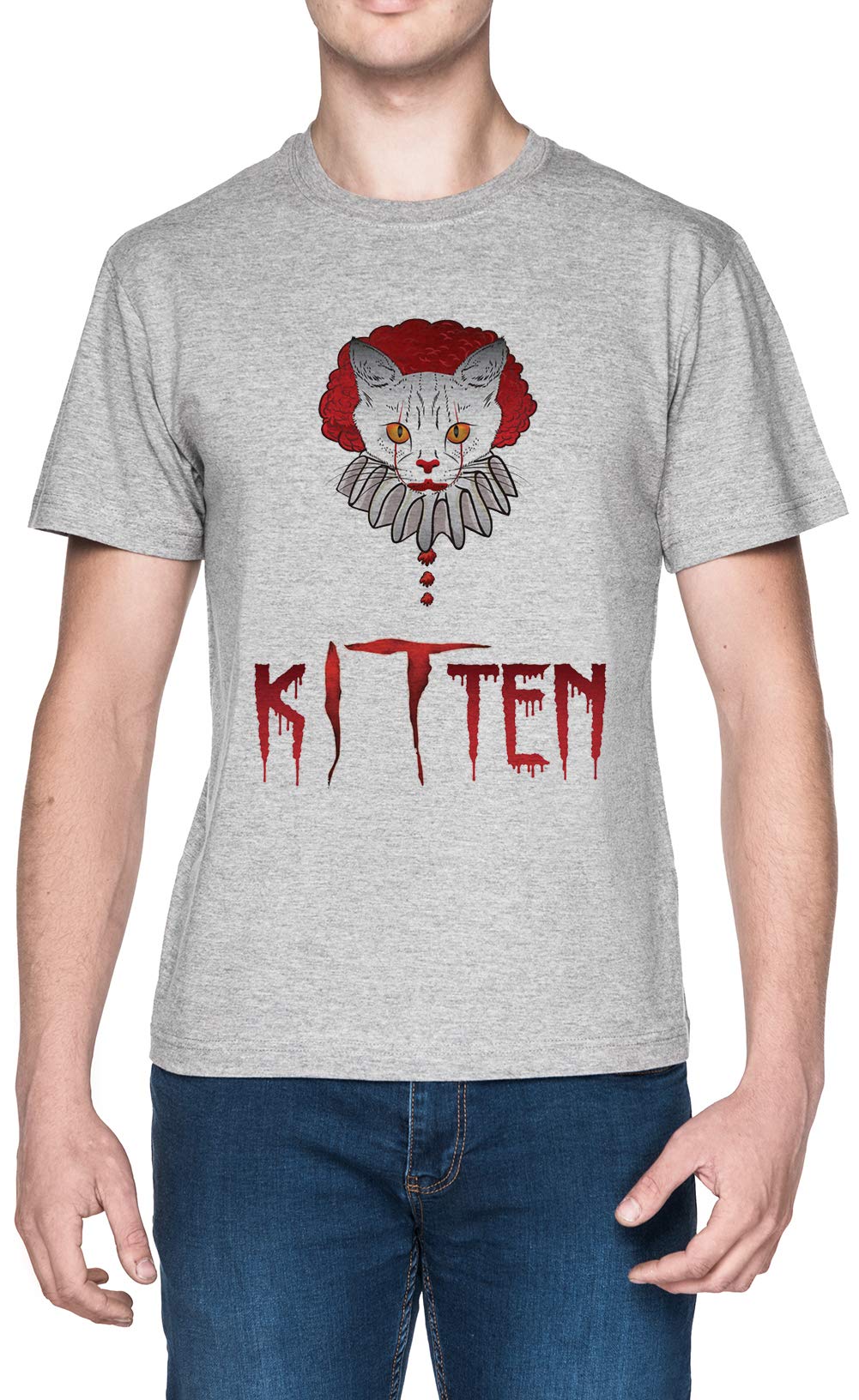 Koszulka męska Kitten Clown Grey, szary, S