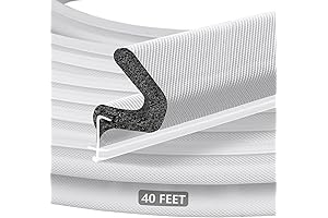Kerf Thick Door Weather Stripping for Large Gap, Easy Installation 40 ft. (White)