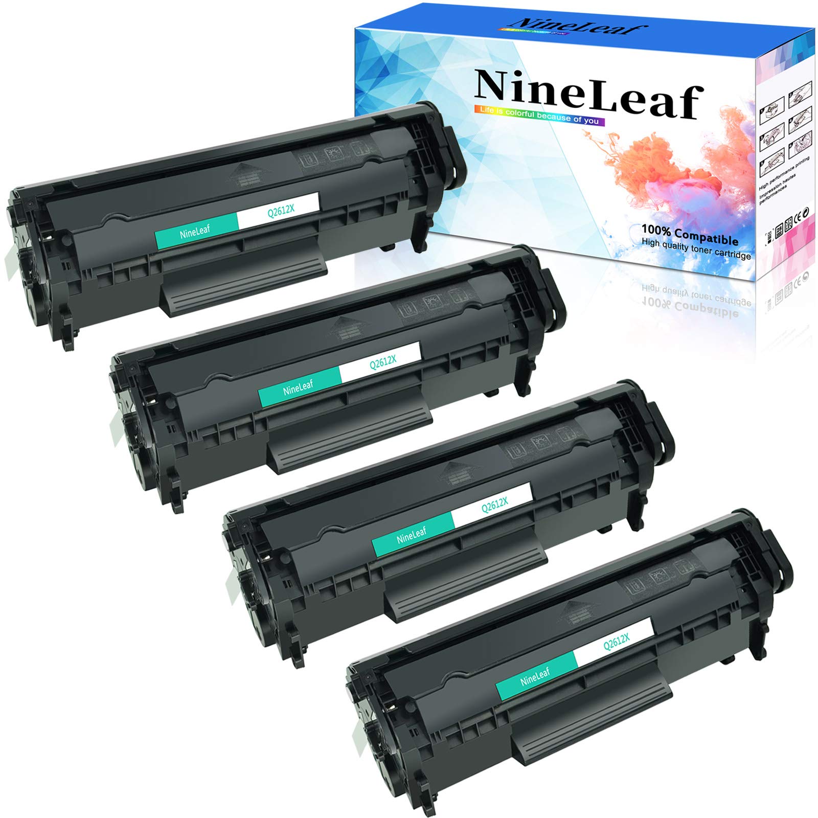 NineLeaf (3000 pages per) Compatible Toner Cartridge Replacement for HP 12X Q2612X 12A Q2612A CRG104 C104 High Yield Use with Laser jet 1020 1012 1010 1018 1022 1022N 3030 3050 3015 3052 3055 M1319F
