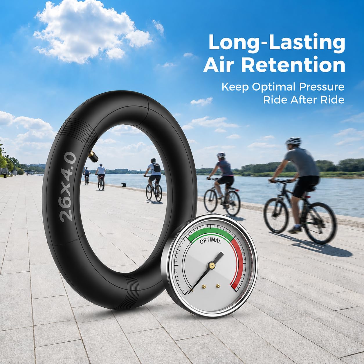Tubo interior para bicicleta de 16 x 4.0, 20 x 4.0, 26 x 4.0, tubo de neumático grueso para bicicleta, paquete de 2 tubos de goma de butilo resistente con válvula Schrader para bicicleta eléctrica
