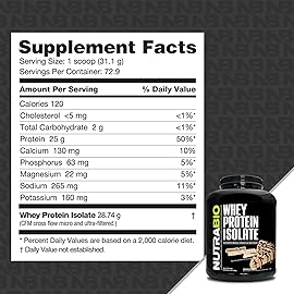 NutraBio 100% Whey Protein Isolate Protein Powder, 25g Protein with Complete Amino Acid Profile, Non-GMO, Soy & Gluten Free, Low Carb, Low Calorie Whey Protein Powder, Chocolate Peanut Butter, 5 Lbs