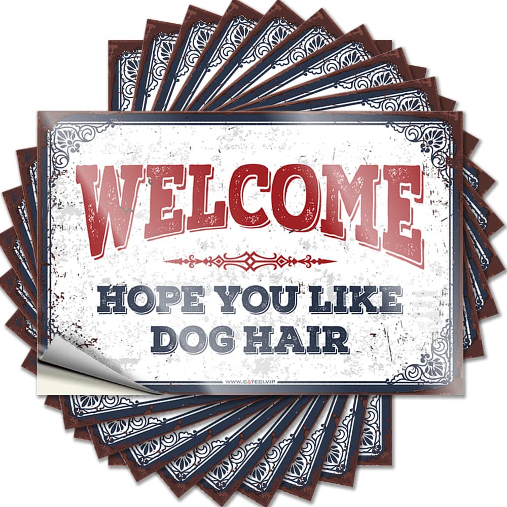 Lettering Sticker Summer Dorm Decorations Case Welcome Hope You Like Dog Hair - No Residue Decals for Western(12X18CM)