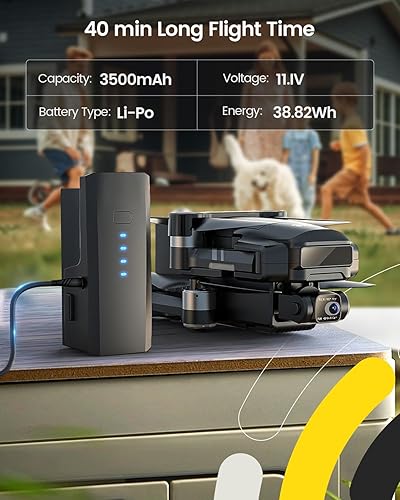 Miniatura 6 de Holy Stone Drones cardán HS600 de 2 ejes con cámara para adultos 4K EIS, identificación remota integrada, transmisión de rango de 20000 pies, dron