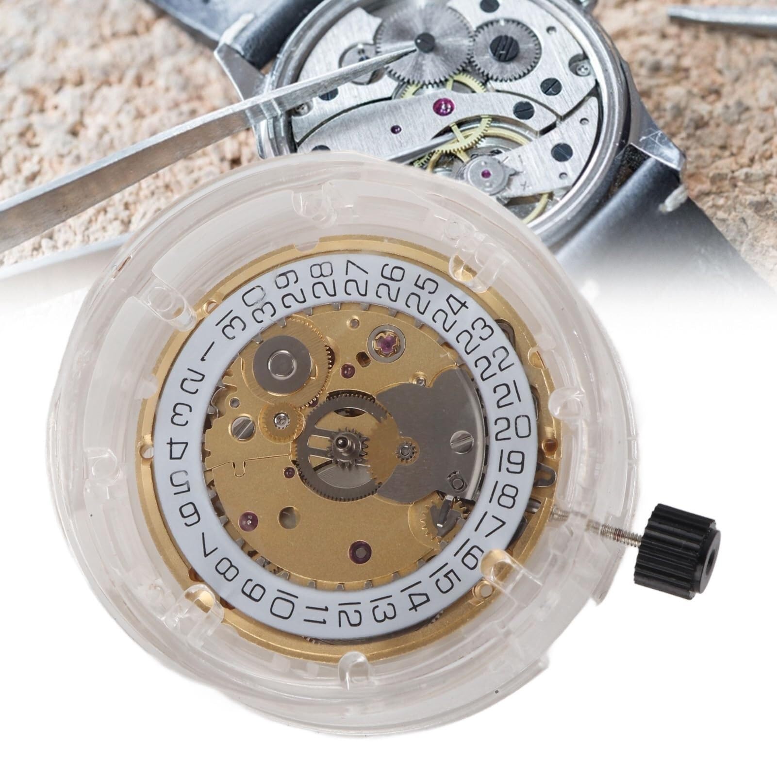 2824 ST2130 Pieza de Repuesto Movimiento Reloj mecánico automático para Relojes Pulsera, Metal Alta precisión con Juntas, Tornillos y Caja reparación Bricolaje