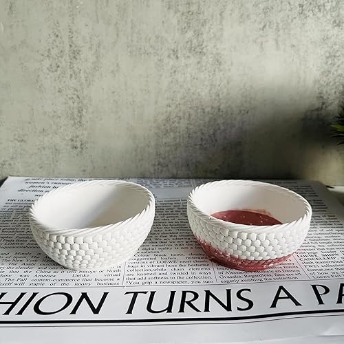 Miniatura 7 de Tazón de almacenamiento de textura tejida, molde de silicona, maceta de concreto y maceta suculenta, jarrón, bandeja de plato, molde de resina epoxi