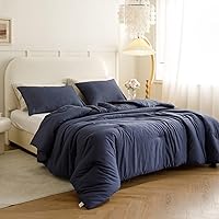 Vista 119 de ROSGONIA Juego de edredón tamaño Queen, color gris carbón, 3 piezas (1 edredón gris oscuro y 2 fundas de almohada) para todas las estaciones, ropa