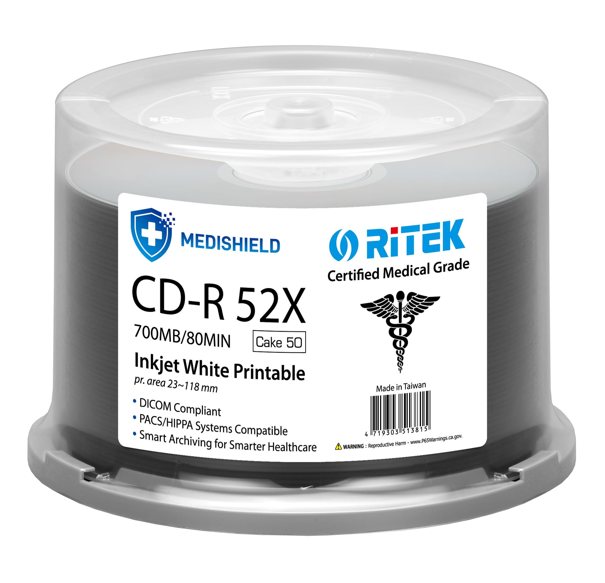 Amazon.com: 50 Ritek Medishield Medical CD-R 52X 700MB White