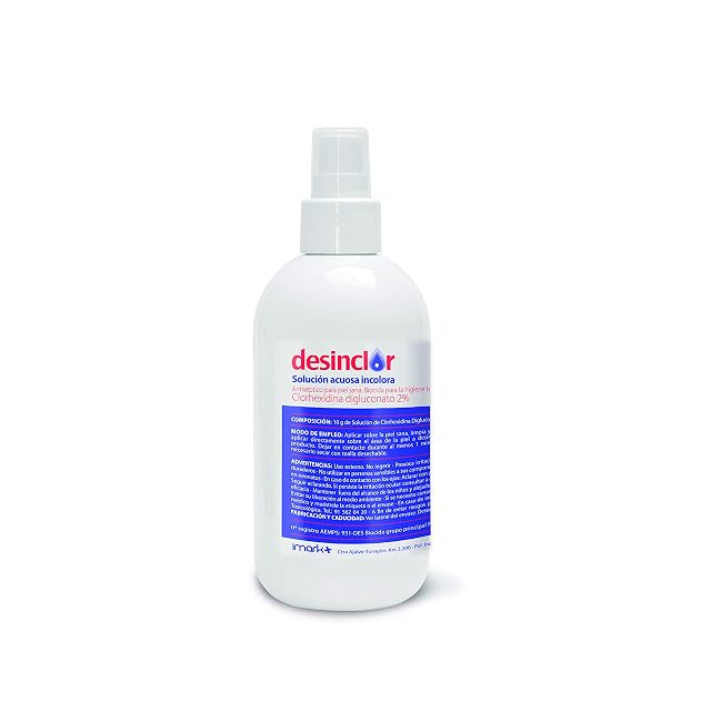 Desinclor Clorhexidina Acuosa Incolora 2% Antiseptico - 250 ml pulverizador (el empaque puede diferir)