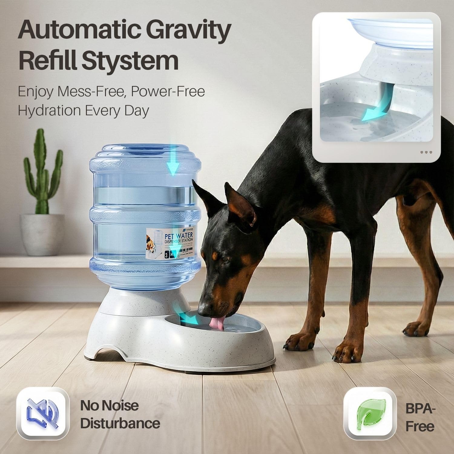 Flexzion Gravity Distributeur d'eau pour Chiens et Chats (10 litres) Abreuvoir Automatique pour Chiens et Chats de Petite et Grande Race