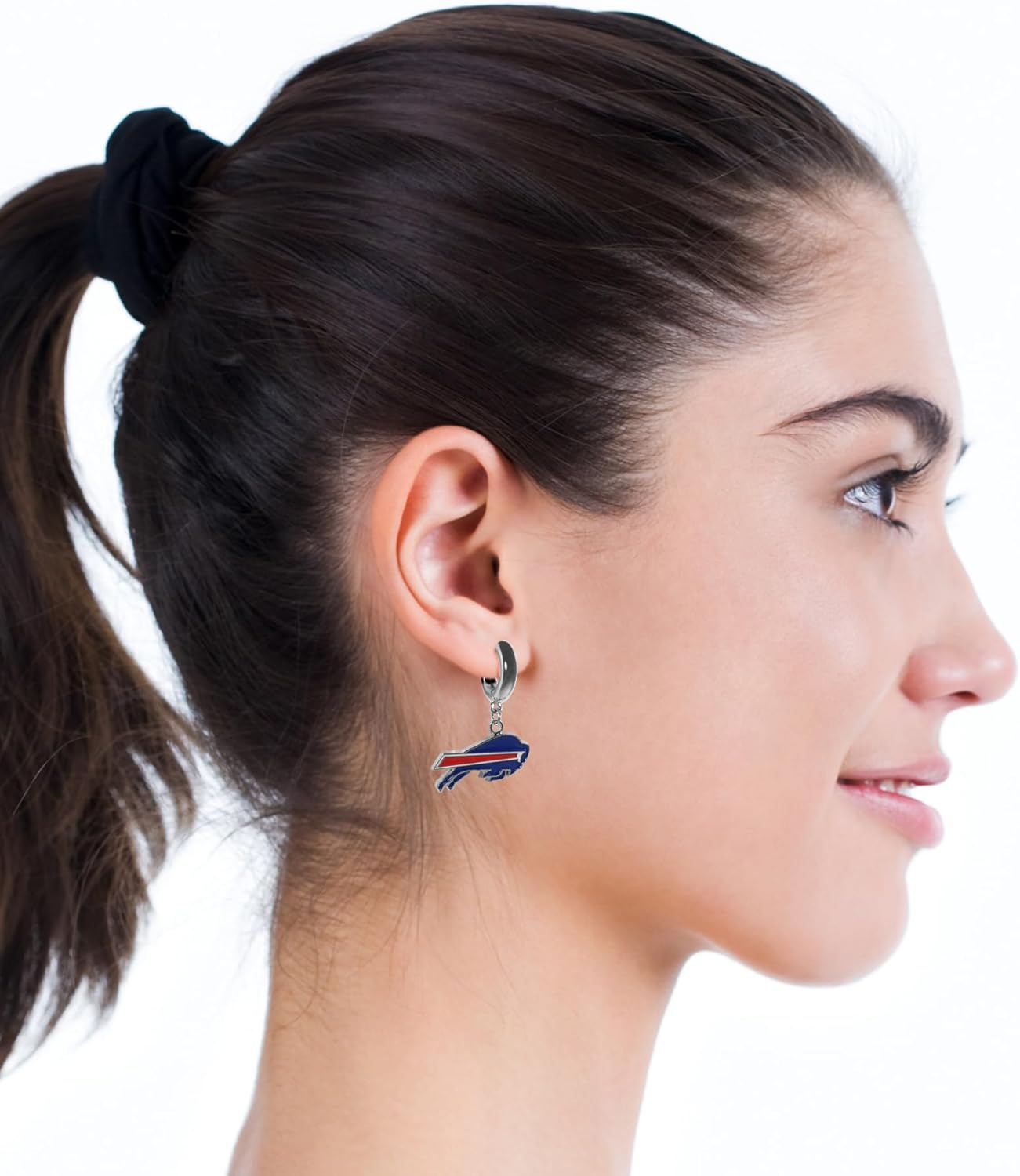 Siskiyou Sports NFL Buffalo Bills Huggie Hoop Earrings, Team Colors, One Size - Image 2