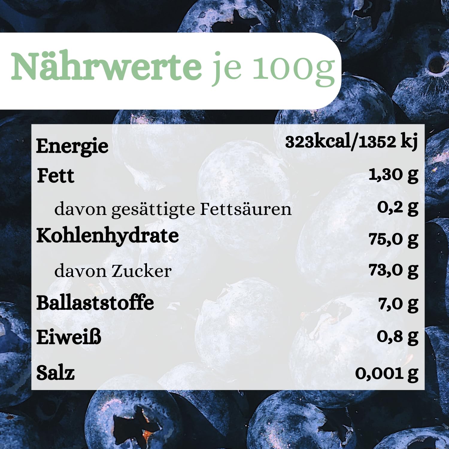 1001 Frucht getrocknete Heidelbeeren 1000 g kandiert I Wilde Blaubeeren ungeschwefelt aus Deutschland ohne Zusätze I Saftige Trockenbeeren Waldheidelbeeren getrocknet gentechnikfrei…